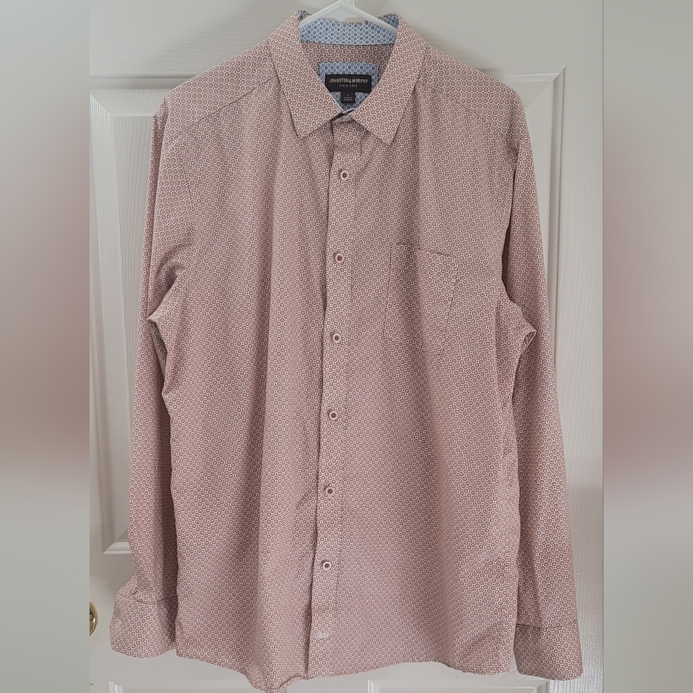 Johnston & Murphy Button Down, Large, Orange, Navy, and Blue